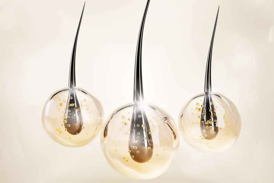 hair with keratin interaction